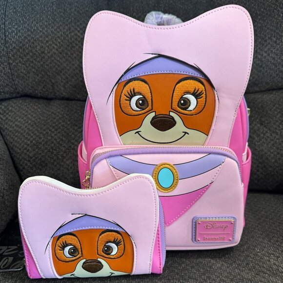 Loungefly Handbags - Loungefly Disney Robin Hood Maid Marion Figural Mini Backpack and Wallet NWT​​